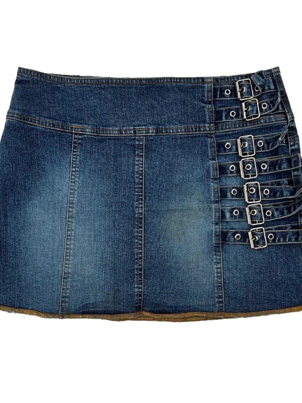 Y2K Denim Buckle Mini Skirt